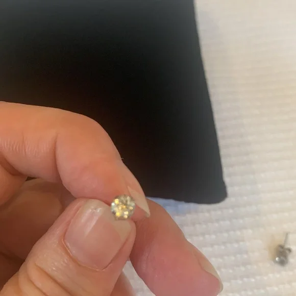 White Sapphire in Sterling Silver Simple 2mm Stud Earrings